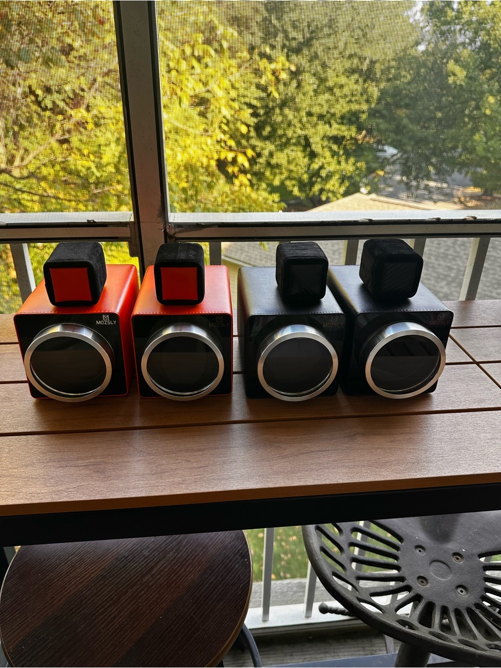Mozsly Black Leather Watch Winder with Silver Accent 2 pillows Included Full Set - Picture 6 of 6